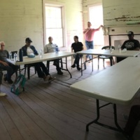 Brazoria county with Texas Historical Commission and MS team at Levi Jordan plantation - L to R William Polley, Shanon Smith, Catherine Jalbert, Angela Pfeiffer, Chris Eliott, Sam Collins.jpg