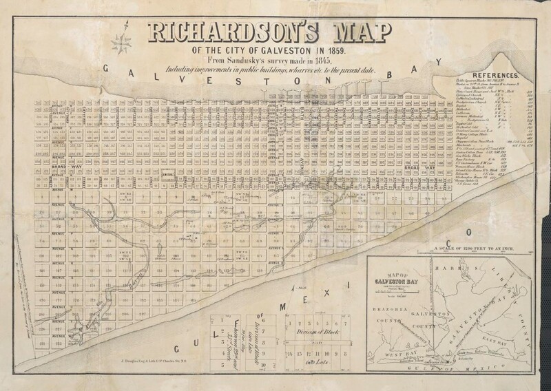 Douglas, J. Richardson's map of the city of Galveston in 1859 from Sandusky's survey made in 1845.jpg