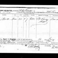 Ship Manifest of 1 enslaved person